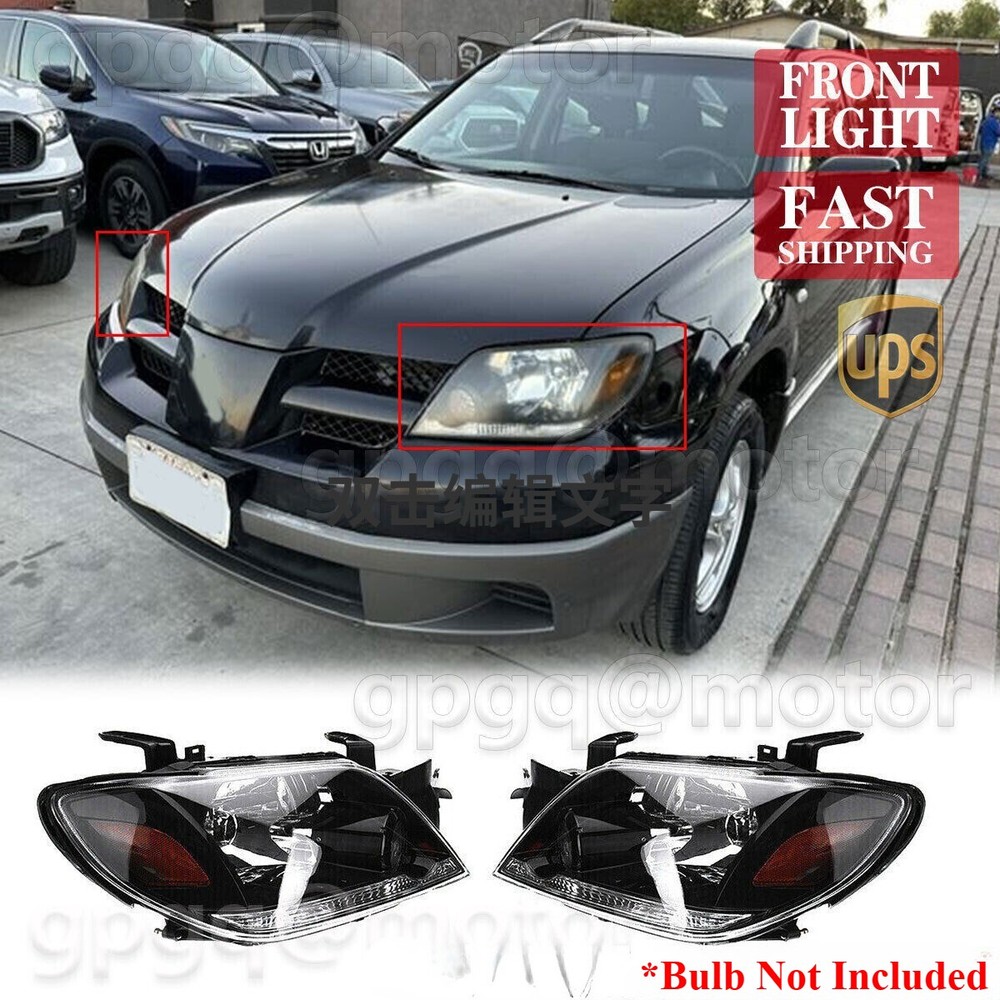 For Mitsubish Outlander 2003-2006 Front Left & Right Head Halogen Lamp Headlight