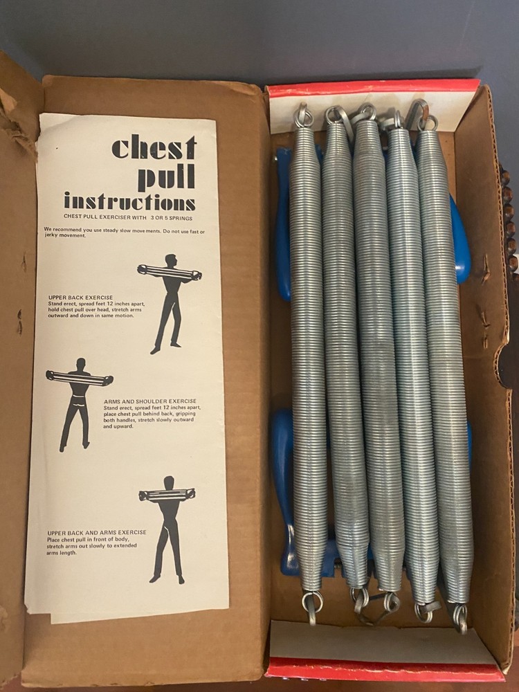 1970s Wonder Chest Pull Expander Exerciser in Original Box