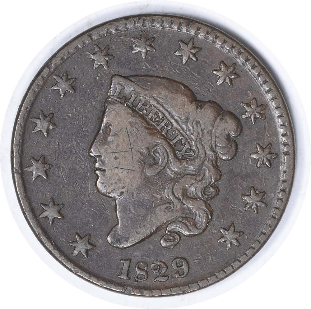 1829 Large Cent Medium Letters N-5 VF Uncertified #926