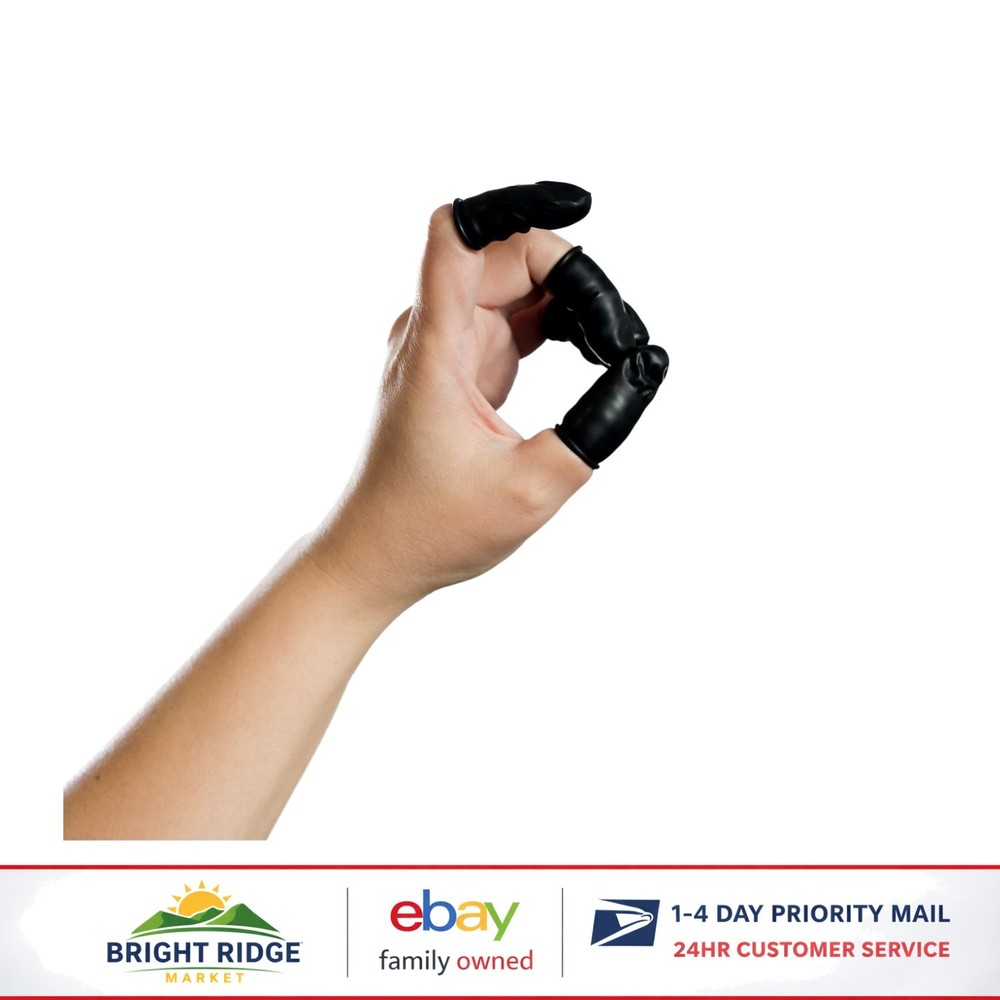 Extra Large Black Finger Cots, Static Dissipative, 720 Count for Electronics Use