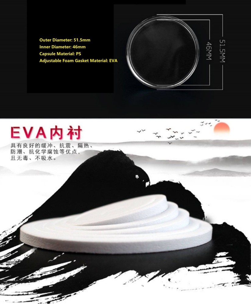 Storage Box / Protective Folder / Display Case with 24 Adjustable Coin Capsules