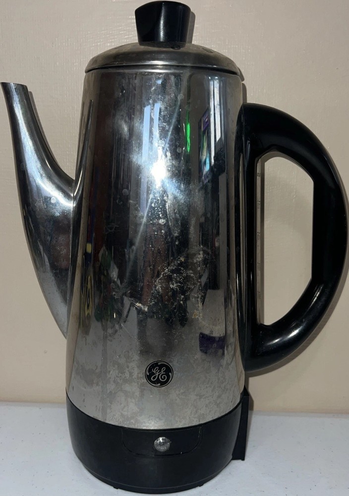 VTG General Electric Automatic Coffee Percolator 6-12 Cup Missing Cord Untested!