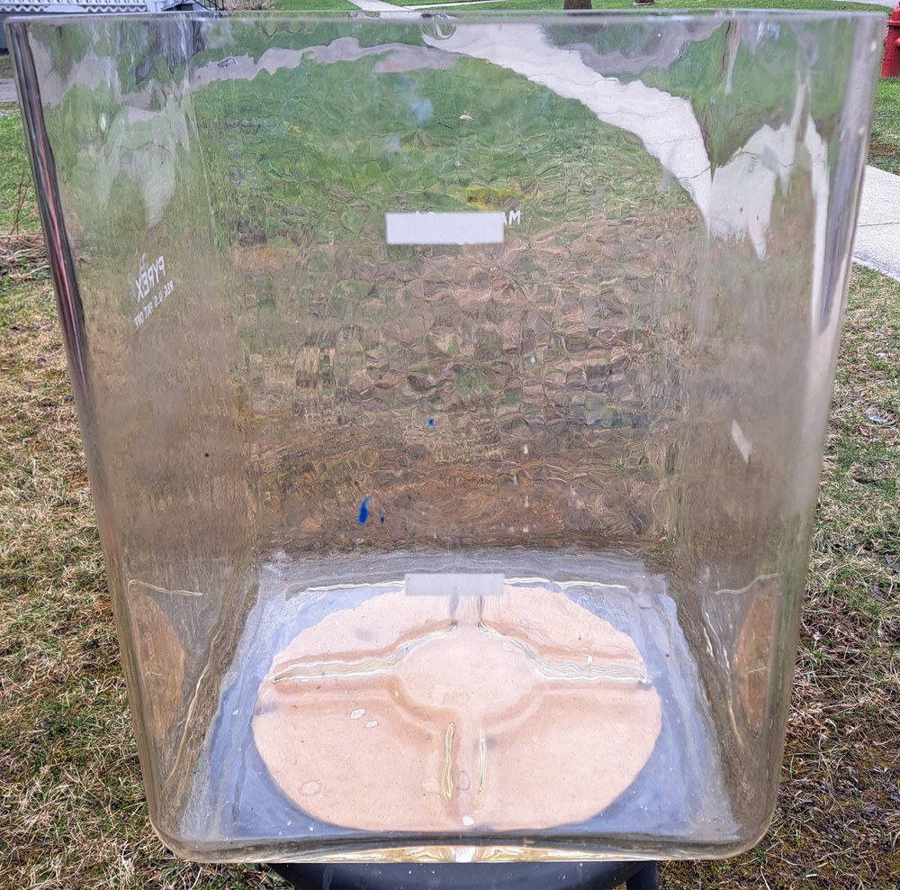 Vntg Large Pyrex Rectangular Glass Container, 19" x 15" x 14.5" UNUSUAL & COOL!