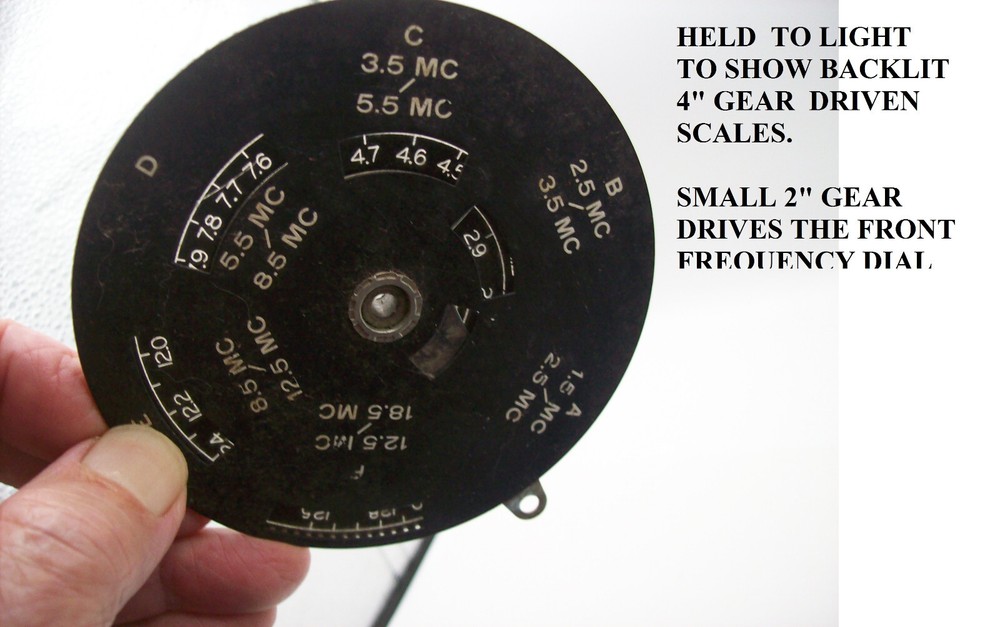 Vintage Shortwave Gear-driven Frequency Dial Assembly, Maker Unknown