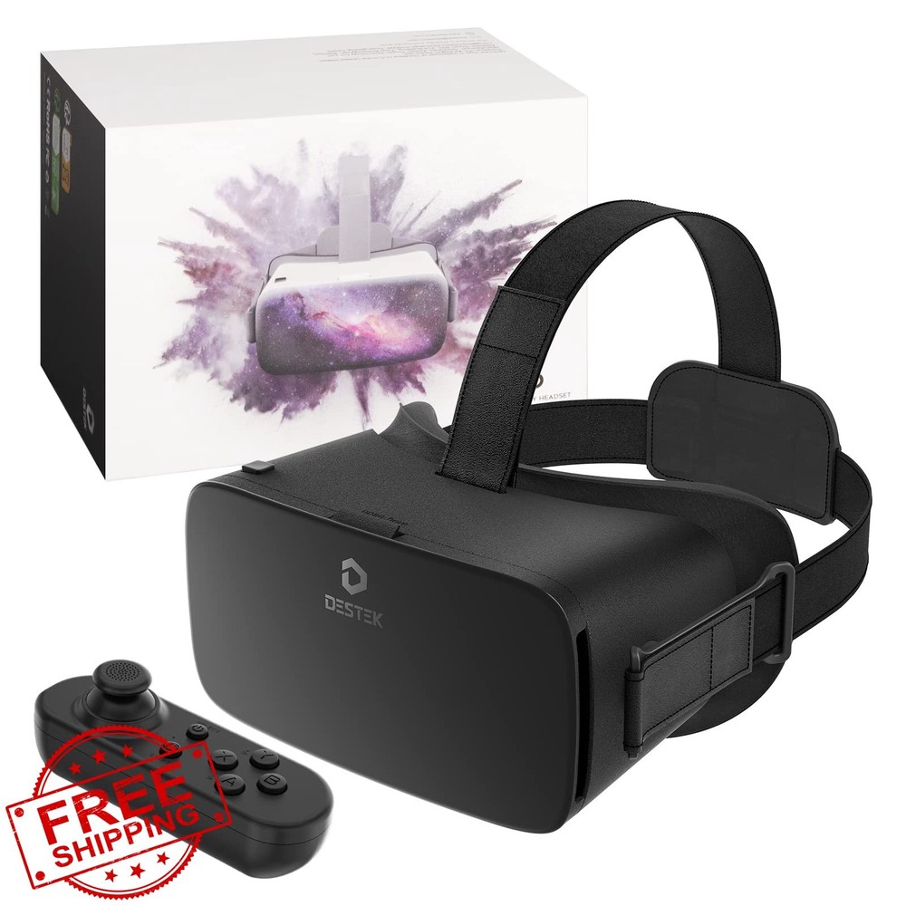 VR Headset for iPhone/Android w/Controller 100+ Apps HD Lenses