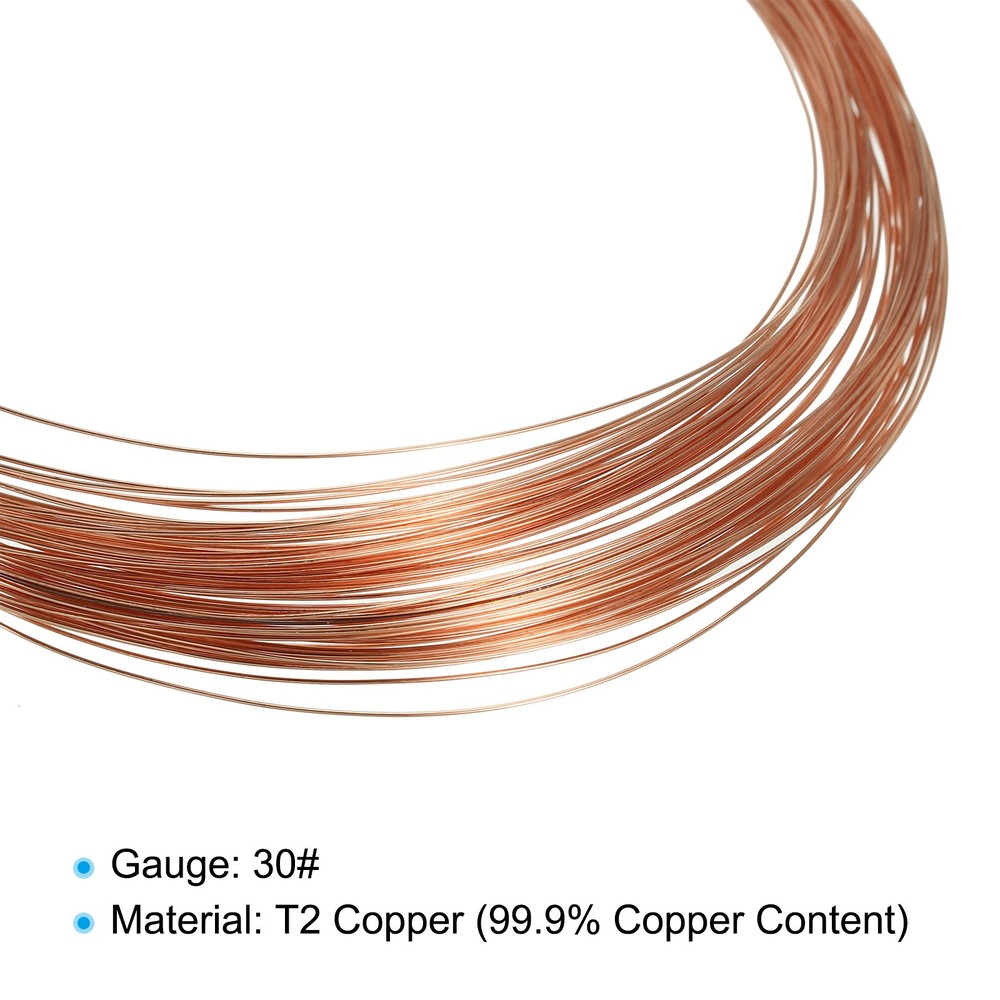 49' Solid Bare Copper Wire 30# 99.9% Pure Copper Wire 0.3mm Soft Beading Wire