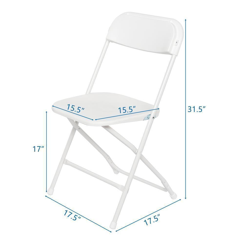 16 Pack Plastic Folding Chairs Stackable Commercial Seat with Steel Frame