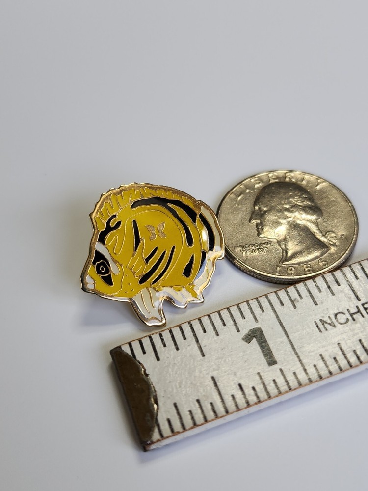 Yellow & Black Tropical Fish Lapel Pin
