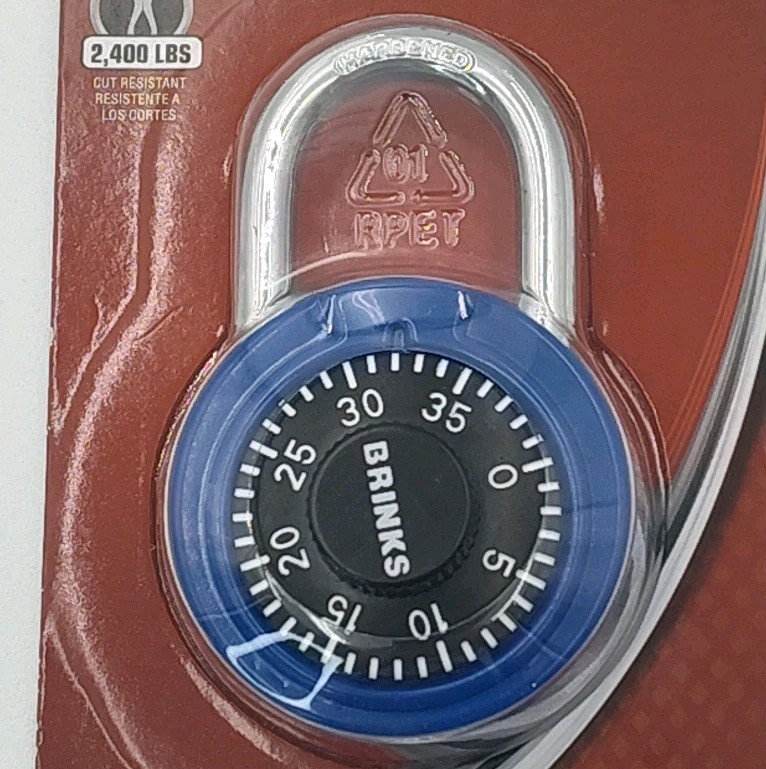 ✅🔒👀Brinks Padlock Lock Standard Security 3 Dial Combination 162-49005📸SEE📏📸