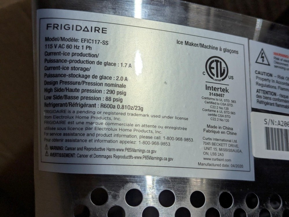 Frigidaire EFIC117-SS Ice Maker Screws Screw Set
