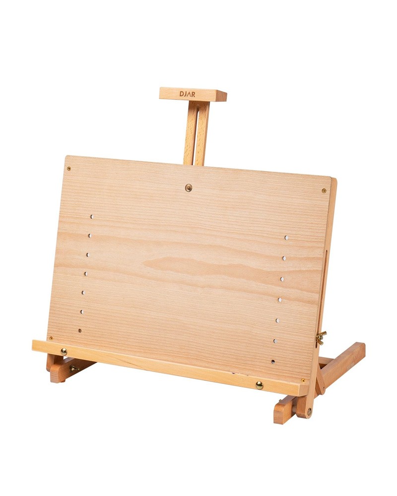 DJAR Tabletop Easel for Painting, Adjustable Solid Beech Wood Table Top Easel St