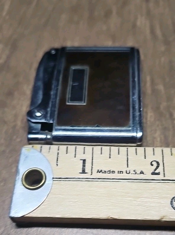 Vintage Working Ronson ADONIS Silver Tone Tortoise Shell Lighter