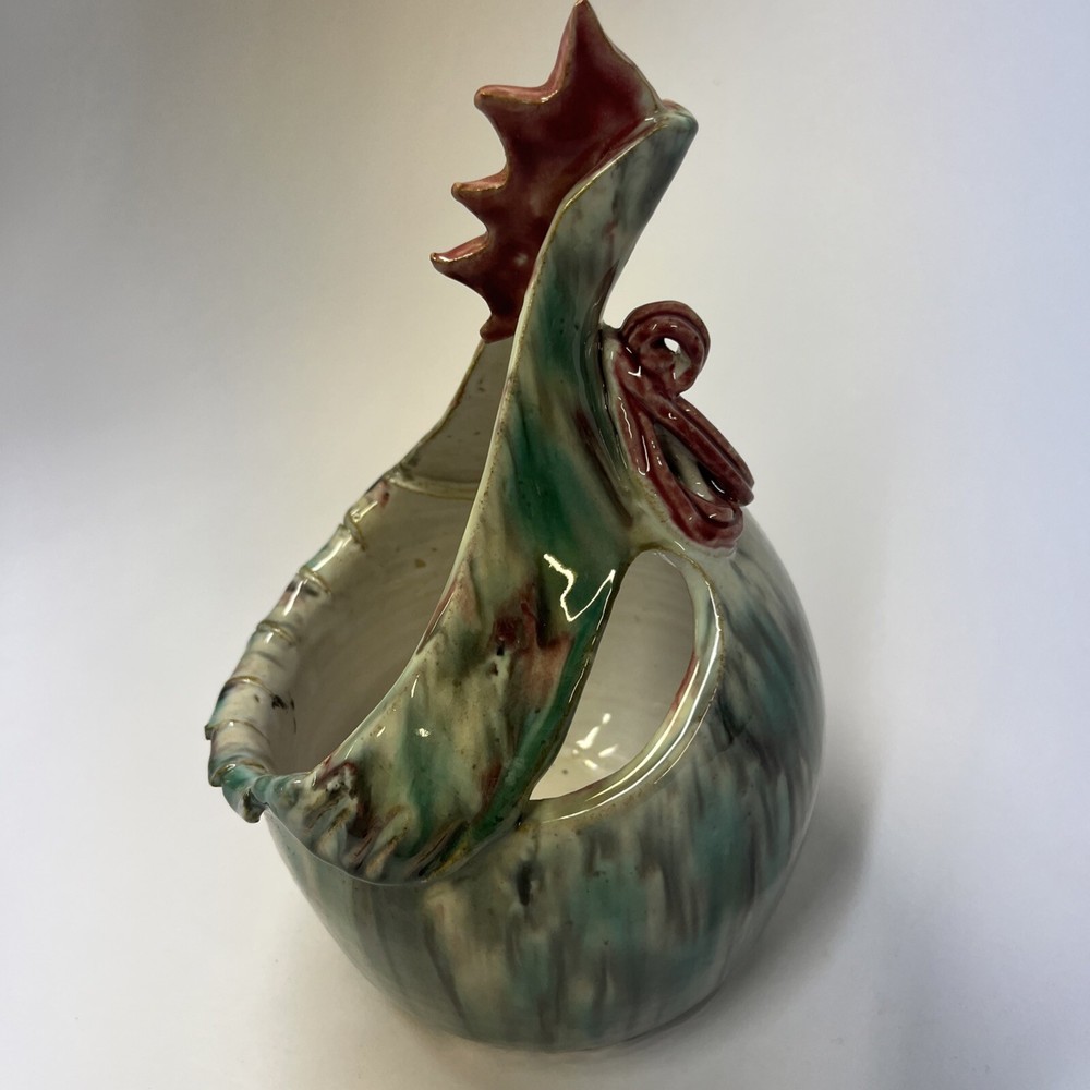 Italy Paul's Pottery Ceramic Rooster Planter