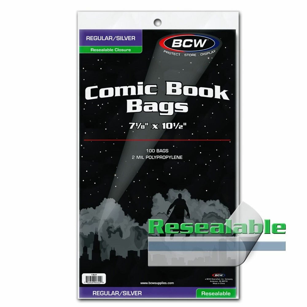 1000 - BCW Silver Regular Resealable 2-Mil Polypropylene Comic Book Bags!