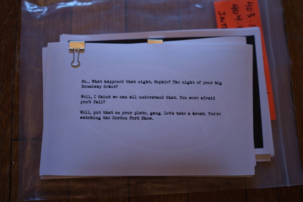 Marvelous Ms. Maisel Prop: Gordon Ford Show Interview Cards