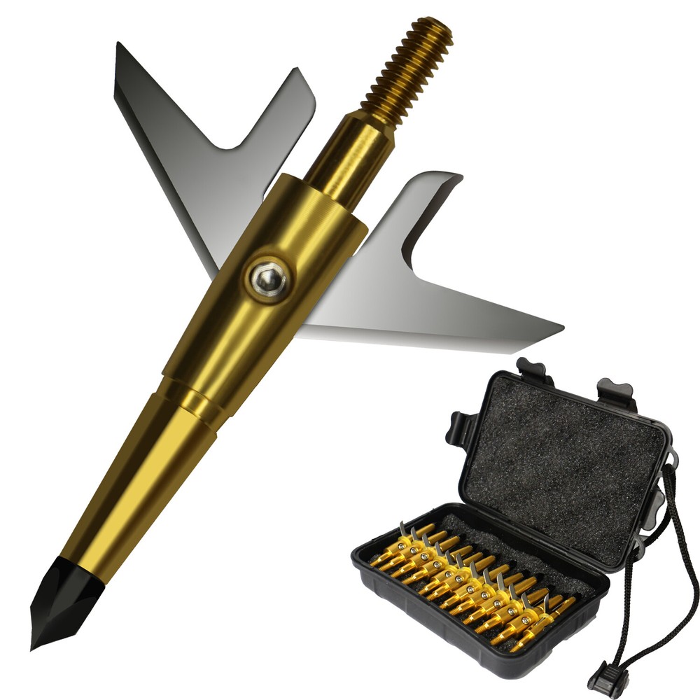 48Pcs  Archery Hunting Point 100gr Broadhead Compound Bow Arrow Tip