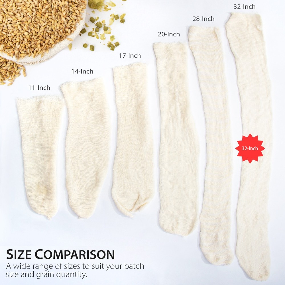 Eselect Hops, Grain & Spice Beer Brewing Bags- 32” (10 Pack) for Homebrewing