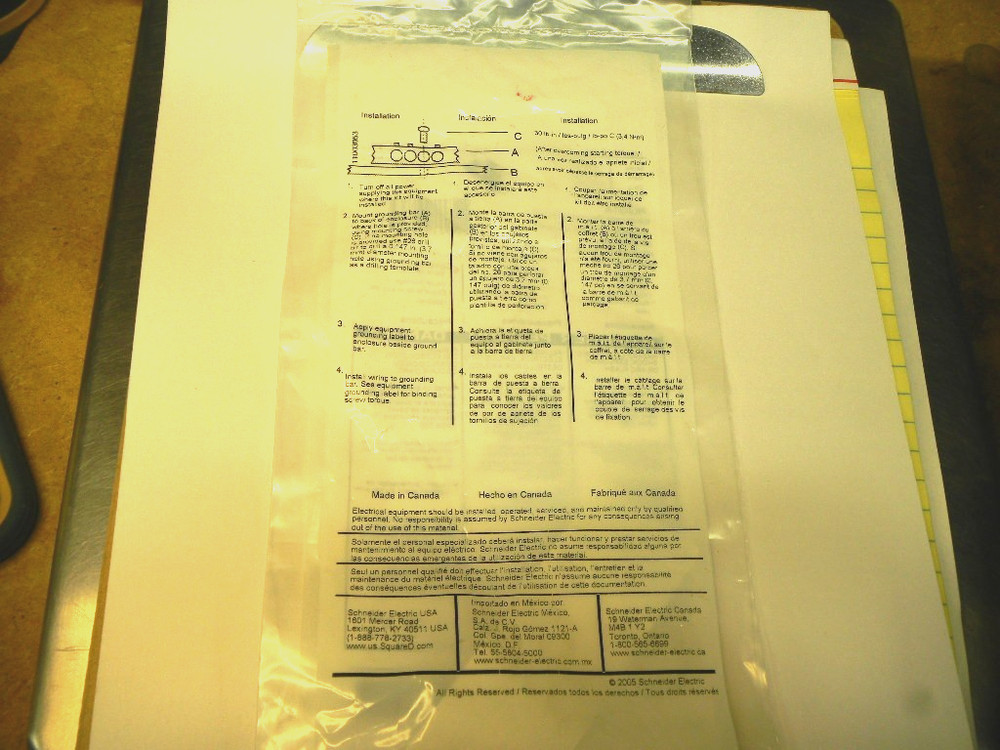 NEW SQUARE D PK4GTA Grounding Bar Kit ,