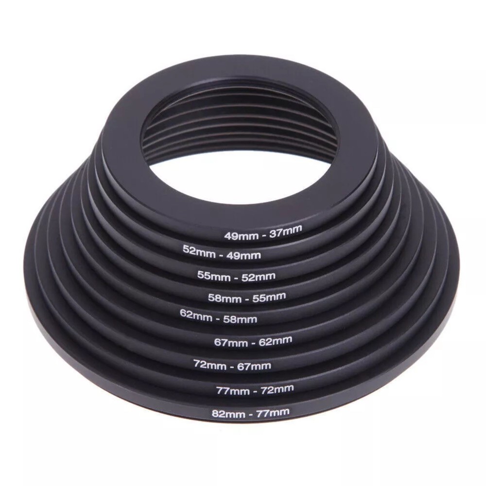37-82mm Camera Lens Filter Adapter Ring Eco-Friendly Versatile 18pcs Universal