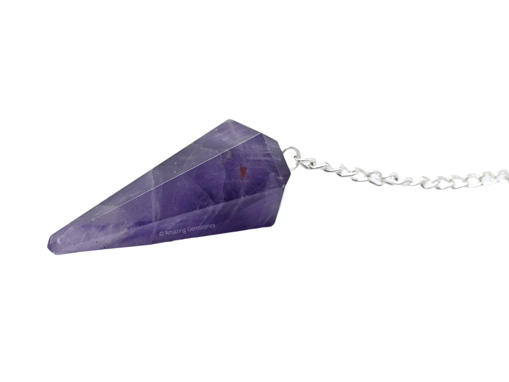 Amethyst Chevron Dowsing Crystal Pendulum