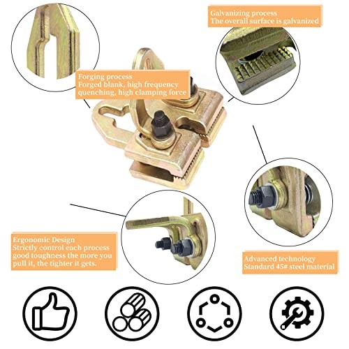 Self Tightening Clamp Puller, 5 Ton Right-Angle Two-Way Auto Body Pull Clamp,