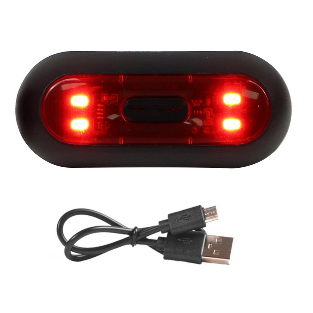 Waterproof Motorcycle Rear LED Helmet Light USB Rechargeable Light Accessory