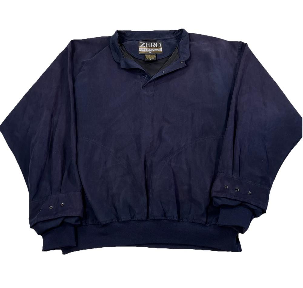 Zero Restriction Jacket Large Navy Blue Golfer Windbreaker Packable Pullover