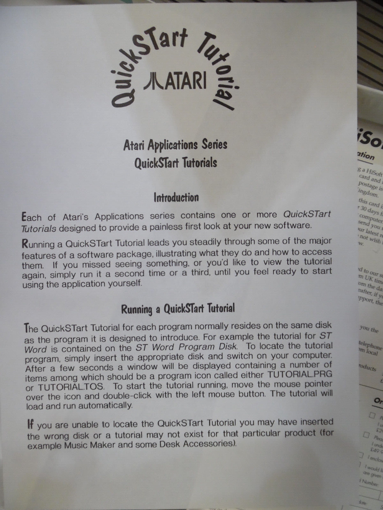 Introduction to Basic Programming Atari/HISOFT 1040/Mega/TT ST NEW Disk