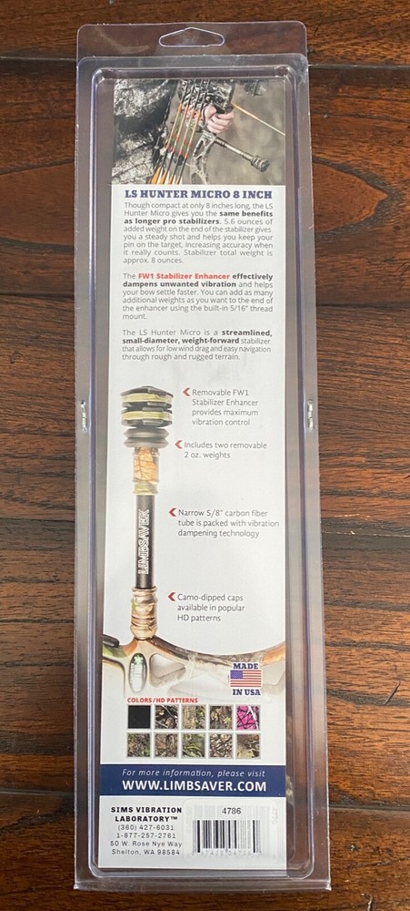 Limbsaver LS Micro Lite 8" Realtree Edge Compound Bow Stabilizer Model 4786