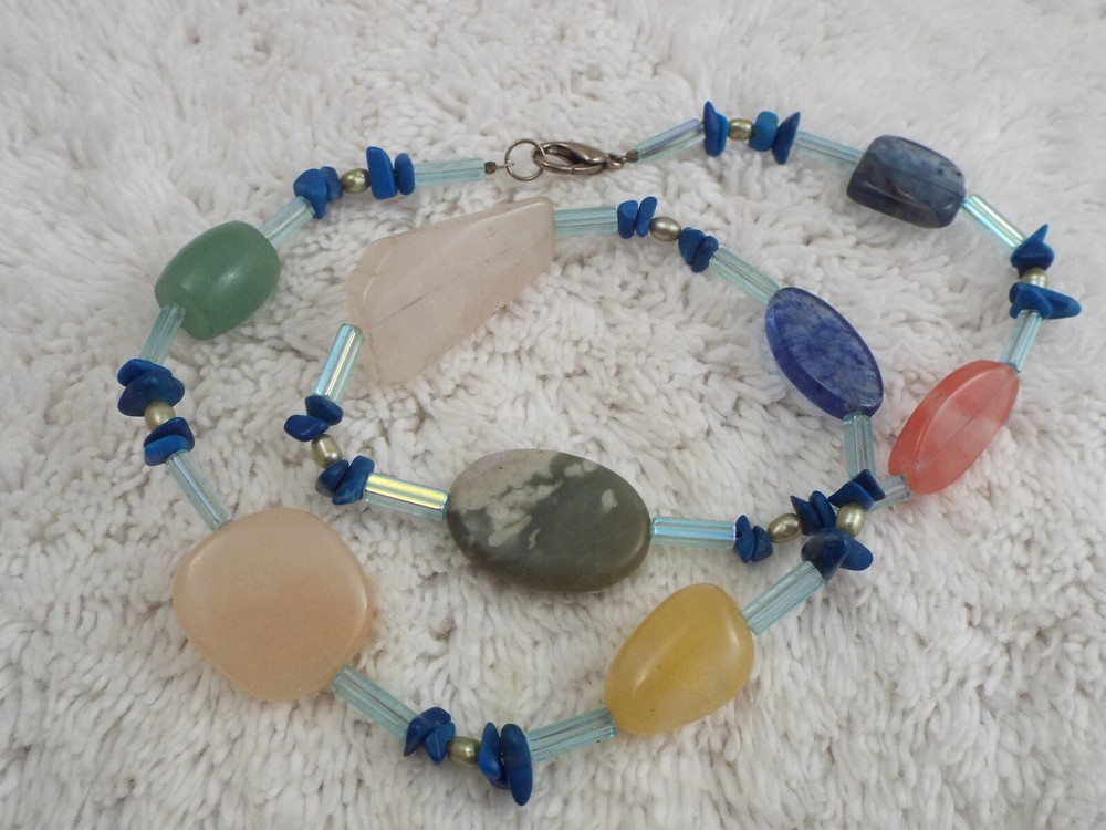 Colorful Mixed Stone Bead Necklace (C17)