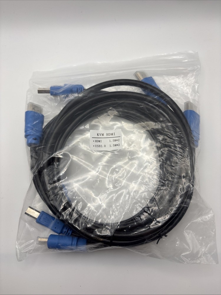 HDMI + USB KVM Combo Cable Set 1.5m (2 Pack) New Never Used