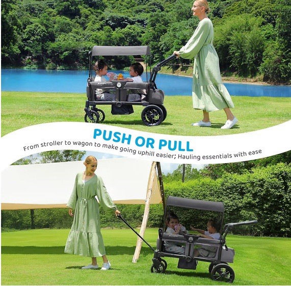 stroller wagon 2 seater With Canopy
