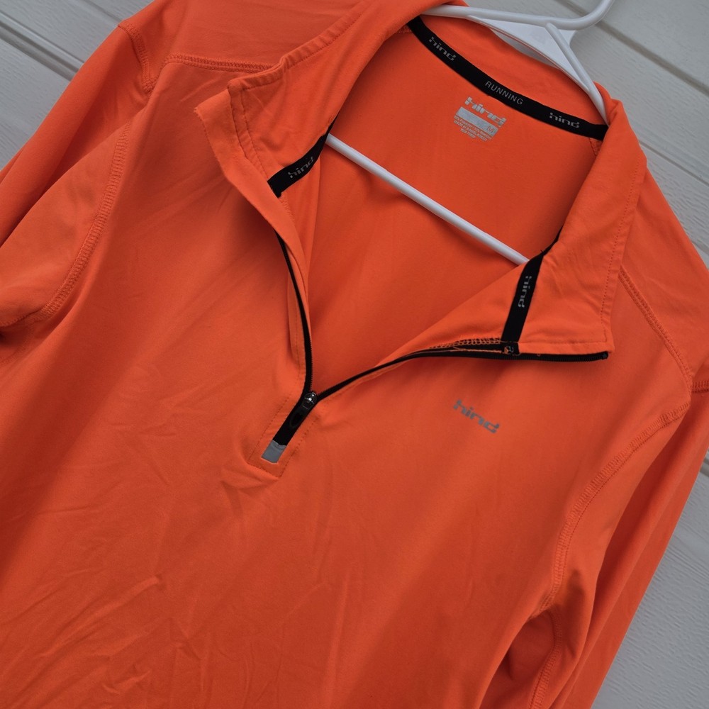 Hind Men's Half Zip Performance Running Jersey Orange Size Medium