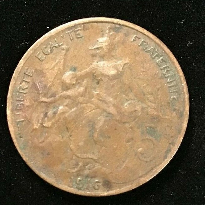 France Modern Republics 1916 5 Centimes