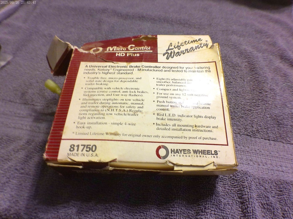 Hayes wheels universal electronic brake controller 81750