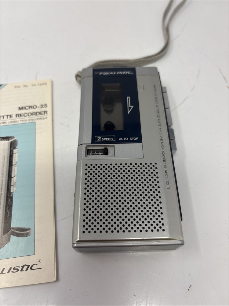 Realistic Micro-25 14-1040 Voice MicroCassette Recorder Untested