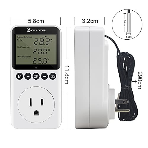 Plug in Thermostat Timer Temperature Controller KT3200proBL with Backlit
