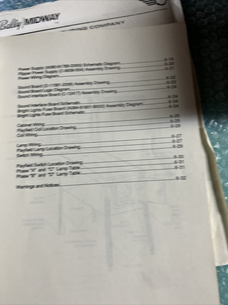 Missing back cover, original Atlantis Bally pinball MACHINE manual