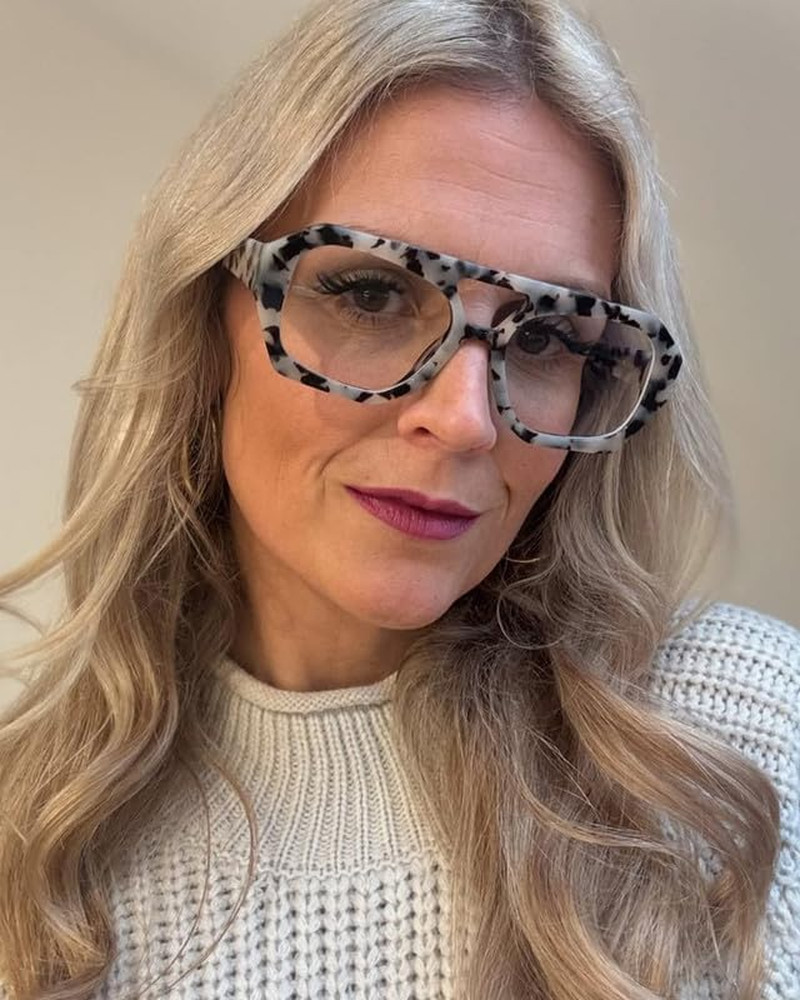 Blue Light Glasses - 98%+UV400 Filter,Acetate Preppy Rectangle Frame for Work/Ga
