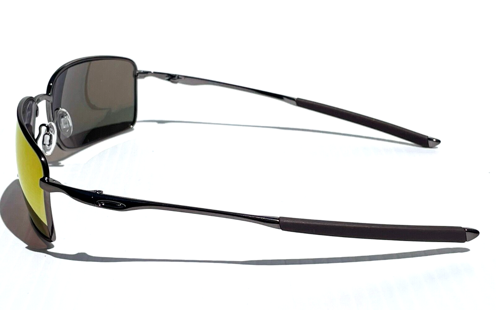 Oakley SQUARE WIRE Titanium Silver w POLARIZED Galaxy Ruby Lens Sunglass 4075