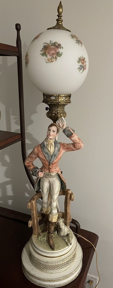 Rare Capodimonte Victorian Globe Lamp