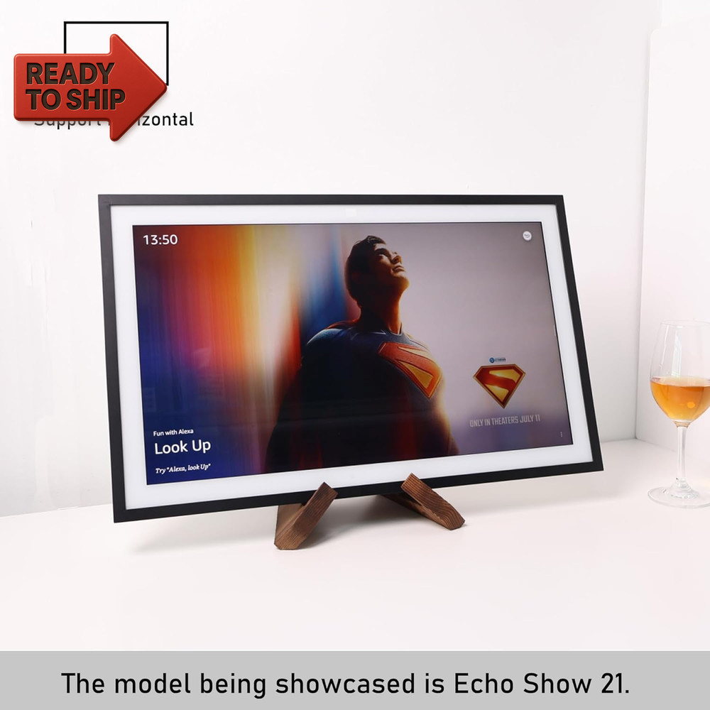Solid Wood Tablet Computer Stands Compatible for Echo Show 15,Echo Show 21,Supp