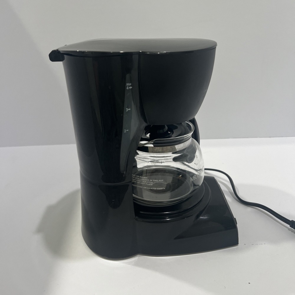 Mr Coffee Switch 4 Cup Drip Coffee Maker Brewer Model #DR5 - Black - TESTED