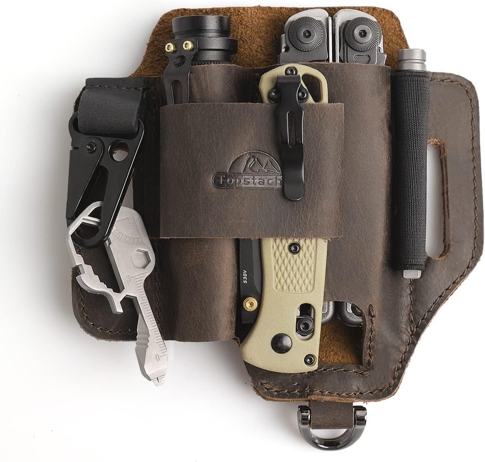 Leather Multitool Sheath,EDC Belt Organizer for Work and Daily Use