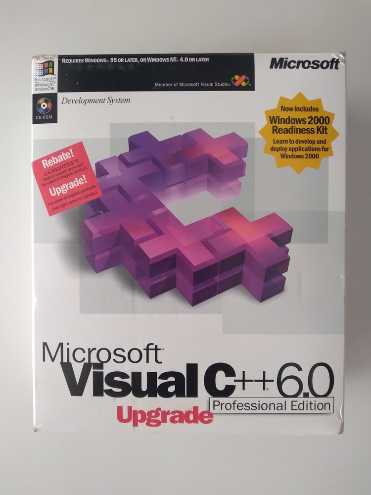 Microsoft Visual C++ 6.0 Professional Edition Upgrade Vintage