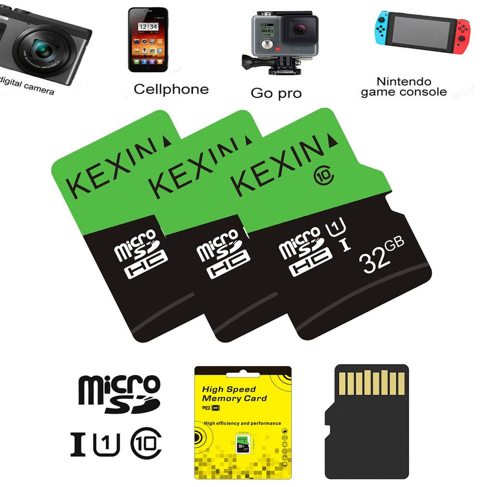 3Pack 32GB Micro SD SDHC Class 10 TF SD Flash Drive Memory Card For Phone Camera