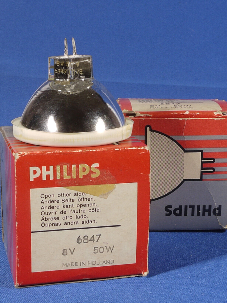 PRL) PROJECTOR LAMP PHILIPS HALOGEN 6847 8V 50W BULB DIA PROJECTOR