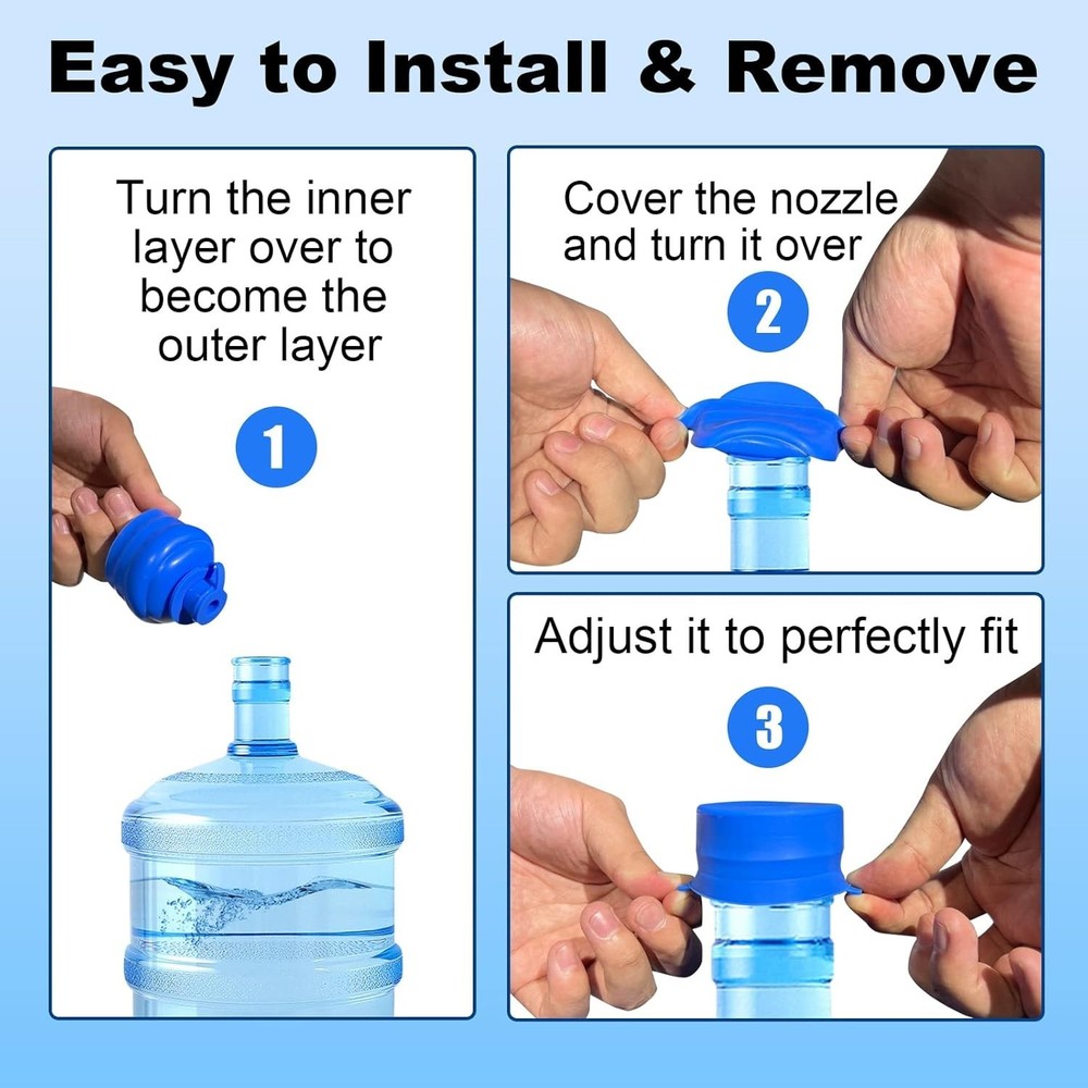 Thickened Silicone Water Jug Cap Set (3-Pack) - Easy Install & Durable Design