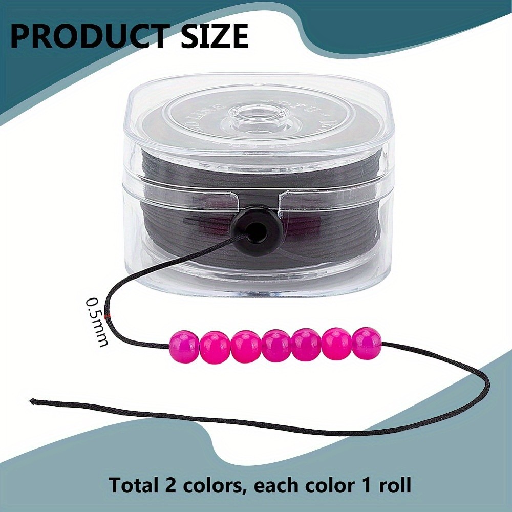 1set 260 Yards Nylon Satin String 0.5mm Bracelet Making String Beading String