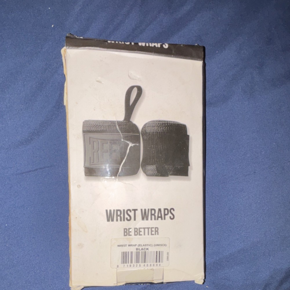 Reeva Wrist Wraps Black Elastane Gym Training Support Moisture-Absorbent